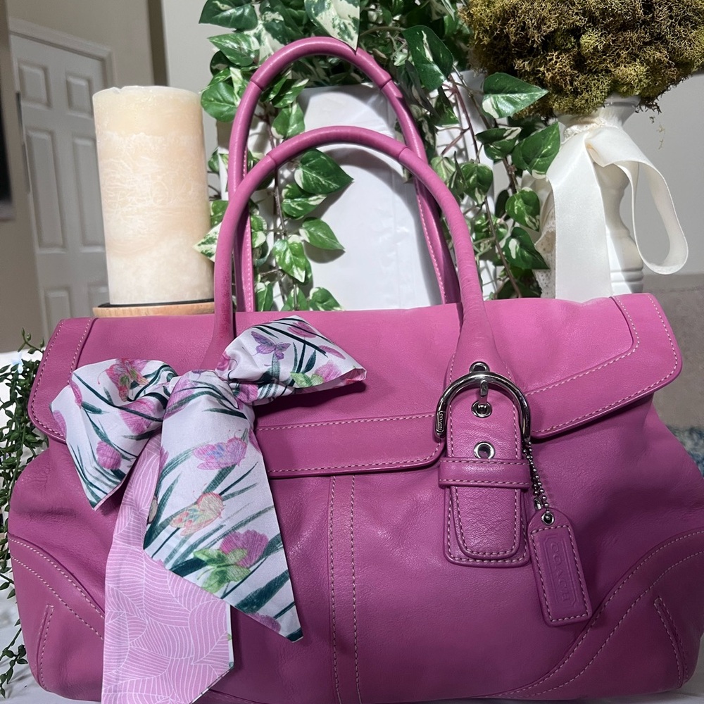 Coach Vintage Pink Leather Soho Satchel with Silver Hardware - Picture 1 of 12